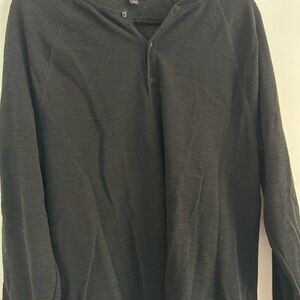 Banana Republic Black Long Sleeve Henley Shirt